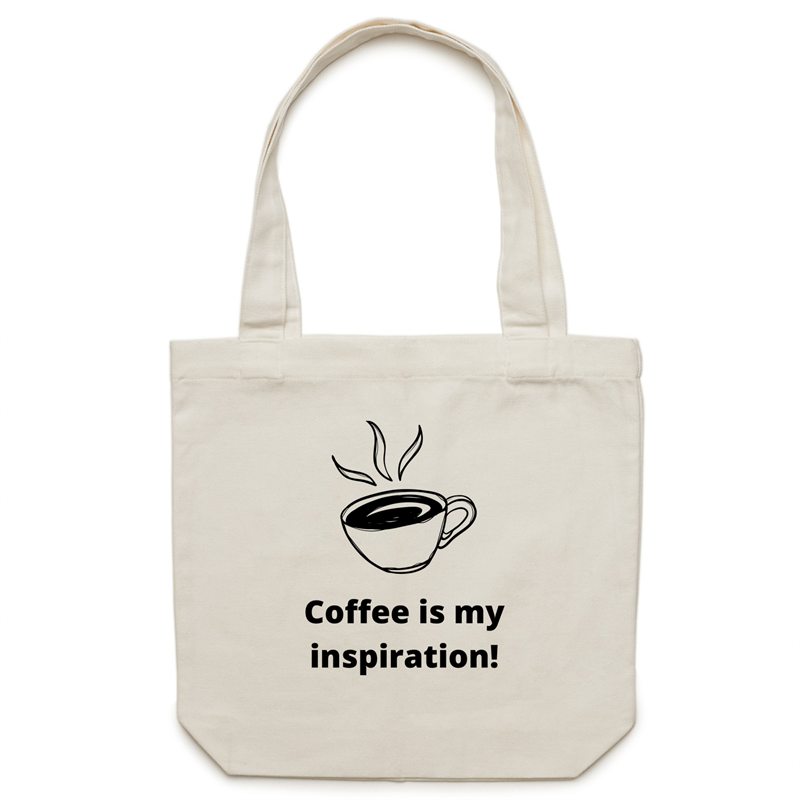 Coffee is my Inspiration Canvas Tote Bag Inspired Actions Co