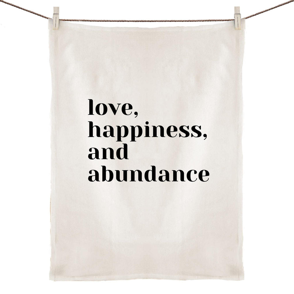 Love, happiness and abundance-100% Linen Tea Towel