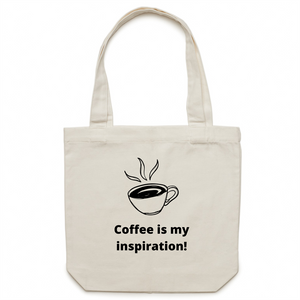
                
                    Load image into Gallery viewer, Coffee is my Inspiration - Canvas Tote Bag
                
            
