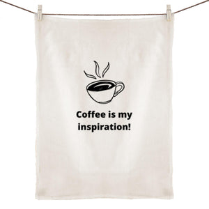 
                
                    Load image into Gallery viewer, Coffee is my Inspiration 100% Linen Tea Towel
                
            