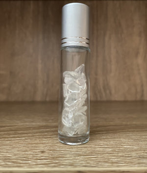 
                
                    Load image into Gallery viewer, Clear Quartz Crystal roller bottle
                
            