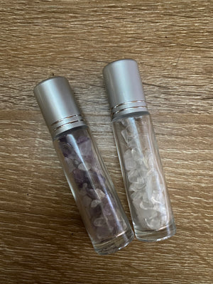 Clear Quartz Crystal roller bottle